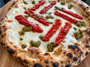 Franco Pepe's Margherita Sbagliata Pizza Close up