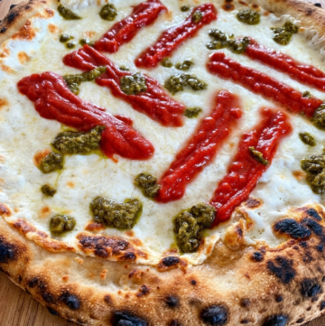 Franco Pepe's Margherita Sbagliata Pizza Close up