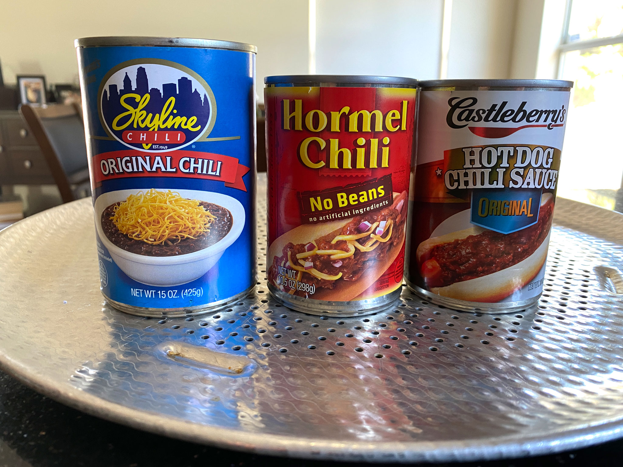 Skyline, Hormel and Castleberry's Canned Chilis